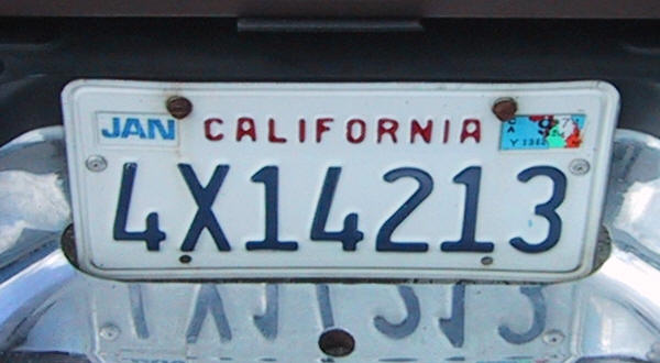 RED JAN california license plate registration sticker