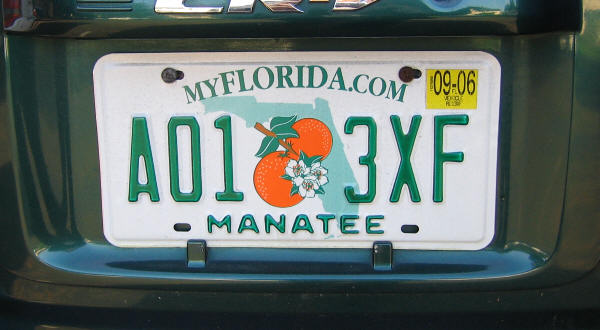 Original Nummernschild License Plate USA Florida SUNSHINE STATE Plaque Targa 